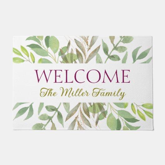 Personalisierte Türmchen Blumen personalisiert Fußmatte (Vorderseite)