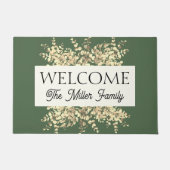 Personalisierte Türmchen Blumen personalisiert Fußmatte (Vorderseite)