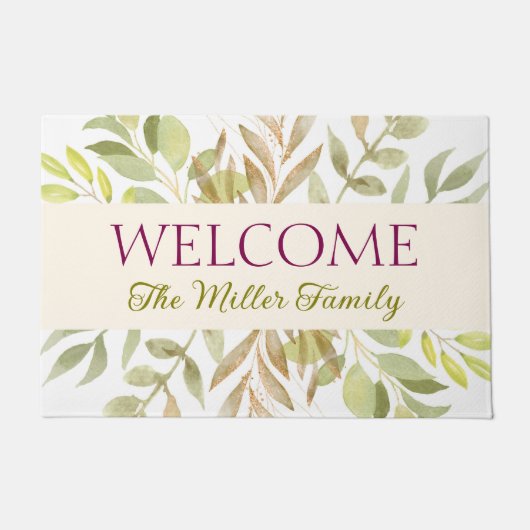Personalisierte Türmchen Blumen personalisiert Fußmatte (Vorderseite)