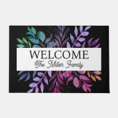 Personalisierte Türmchen Blumen personalisiert Fußmatte (Vorderseite)