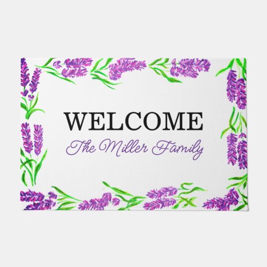 Personalisierte Türmchen Blumen personalisiert Fußmatte (Vorderseite)