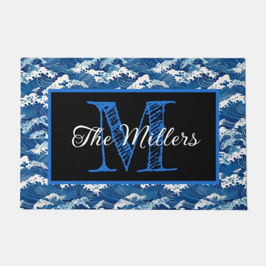 Personalisierte Türmeer-Wellen Fußmatte (Vorderseite)