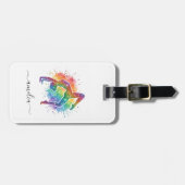 Personalisierte Turnen Glitter Gepäckanhänger (Vorderseite horizontal)