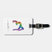 Personalisierte Turnen Glitter Gepäckanhänger (Vorderseite horizontal)