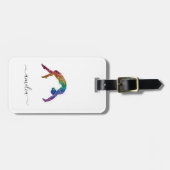 Personalisierte Turnen Glitter Gepäckanhänger (Vorderseite horizontal)