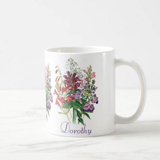 Personalisierte Turtlehead- und Bartfadenblumen Kaffeetasse (Rechts)