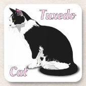 Personalisierte Tuxedo-Katze Getränkeuntersetzer (Vorderseite)
