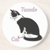Personalisierte Tuxedo-Katze Getränkeuntersetzer (Vorne)