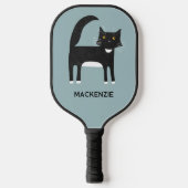 Personalisierte Tuxedo-Katze Pickleball Schläger (Vorderseite)