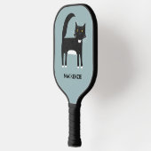 Personalisierte Tuxedo-Katze Pickleball Schläger (Links)