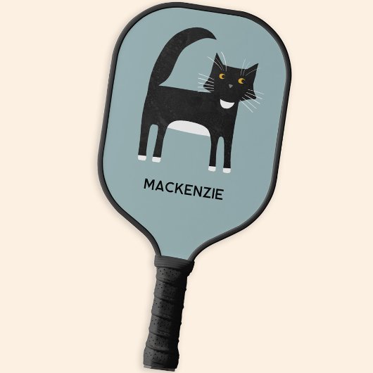 Personalisierte Tuxedo-Katze Pickleball Schläger