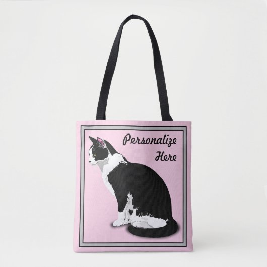 Personalisierte Tuxedo-Katze Tasche (Vorderseite)