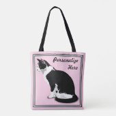 Personalisierte Tuxedo-Katze Tasche (Rückseite)