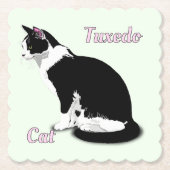 Personalisierte Tuxedo-Katze Untersetzer (Vorderseite)