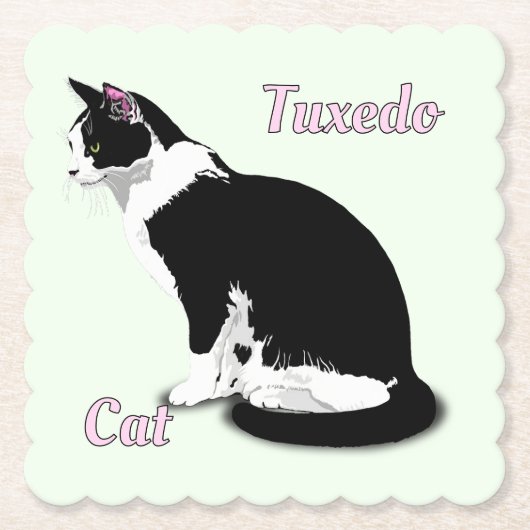 Personalisierte Tuxedo-Katze Untersetzer (Vorderseite)