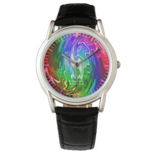 Personalisierte Twisted Liquid Multicolors Armbanduhr