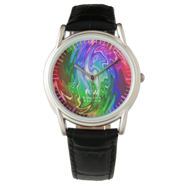 Personalisierte Twisted Liquid Multicolors Armbanduhr (Vorderseite)
