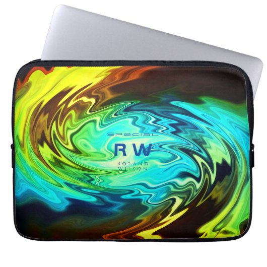 Personalisierte Twisted Liquid Multicolors Laptopschutzhülle (Vorderseite)