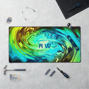 Personalisierte Twisted Liquid Multicolors Schreibtischunterlage