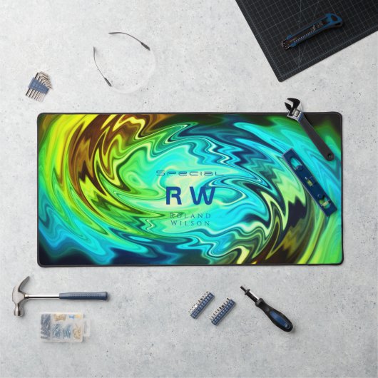 Personalisierte Twisted Liquid Multicolors Schreibtischunterlage (Arbeitsplatz)