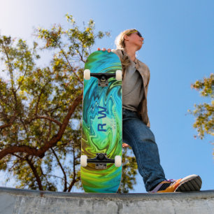 Personalisierte Twisted Liquid Multicolors Skateboard