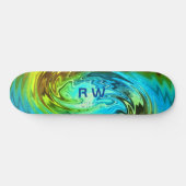 Personalisierte Twisted Liquid Multicolors Skateboard (Horizontal)