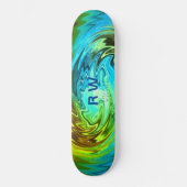 Personalisierte Twisted Liquid Multicolors Skateboard (Vorderseite)