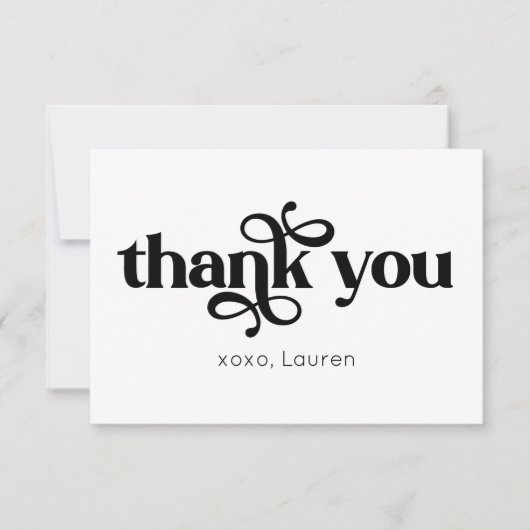 Personalisierte Typografie Flat Vielen Dank Dankeskarte (Vorderseite)