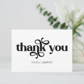 Personalisierte Typografie Flat Vielen Dank Dankeskarte (Stehend Vorderseite)