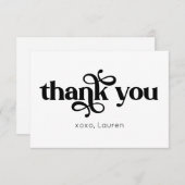 Personalisierte Typografie Flat Vielen Dank Dankeskarte (Vorne/Hinten)