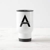 Personalisierte Typografie Monogram Travel Mug