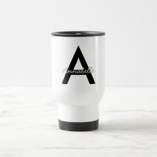 Personalisierte Typografie Monogram Travel Mug Reisebecher