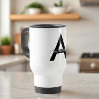 Personalisierte Typografie Monogram Travel Mug