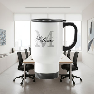 Personalisierte Typografie-Monogramm für Reisekrug Reisebecher