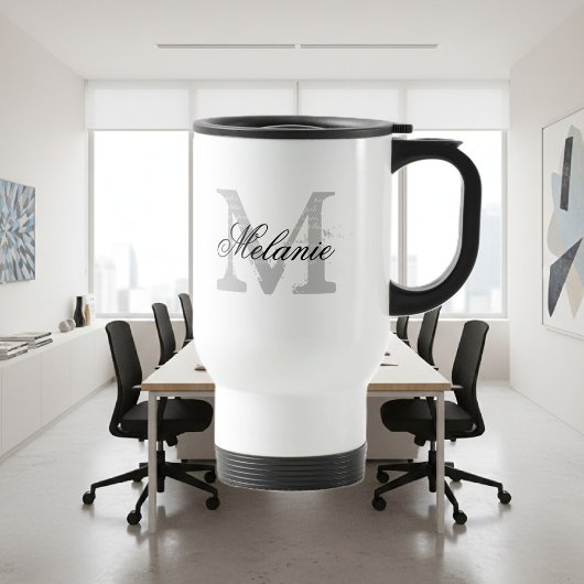 Personalisierte Typografie-Monogramm für Reisekrug Reisebecher