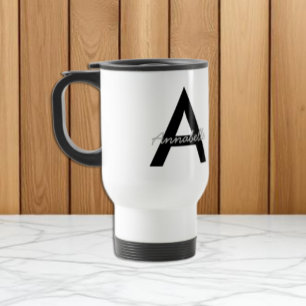 Personalisierte Typografie-Monogramm Reisebecher