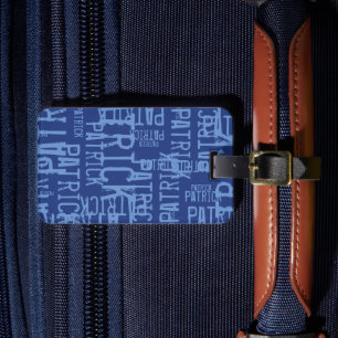 Personalisierte Typografie Muster für BLUE-Bezeich Gepäckanhänger