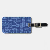 Personalisierte Typografie Muster für BLUE-Bezeich Gepäckanhänger (Vorderseite horizontal)