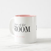 Personalisierte Typografie Mutter der Bräutigam-Ta Zweifarbige Tasse (Vorderseite Links)