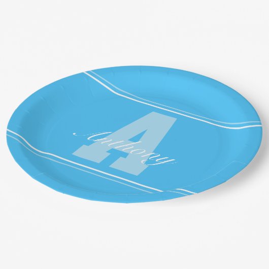 Personalisierte Typografie Name Party Teller (Schrägansicht)