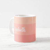 Personalisierte Typografie Name Template Peach Col Kaffeetasse (Vorderseite Links)