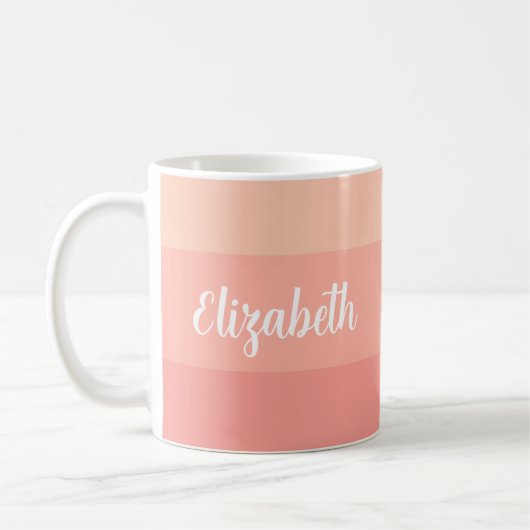 Personalisierte Typografie Name Template Peach Col Kaffeetasse (Links)