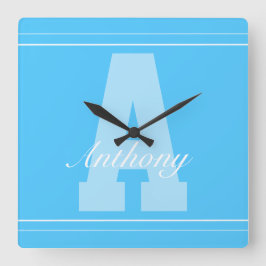 Personalisierte Typografie Quadratische Wanduhr