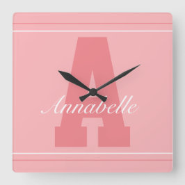 Personalisierte Typografie Quadratische Wanduhr