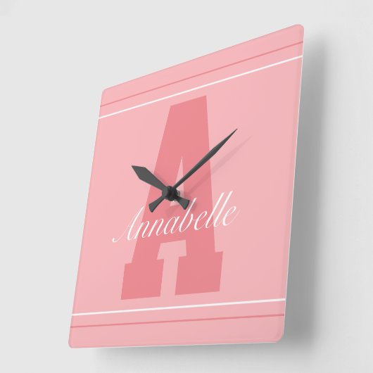 Personalisierte Typografie Quadratische Wanduhr (Winkel)