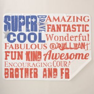 Personalisierte Typografie Subway Art USA Flag Sherpadecke