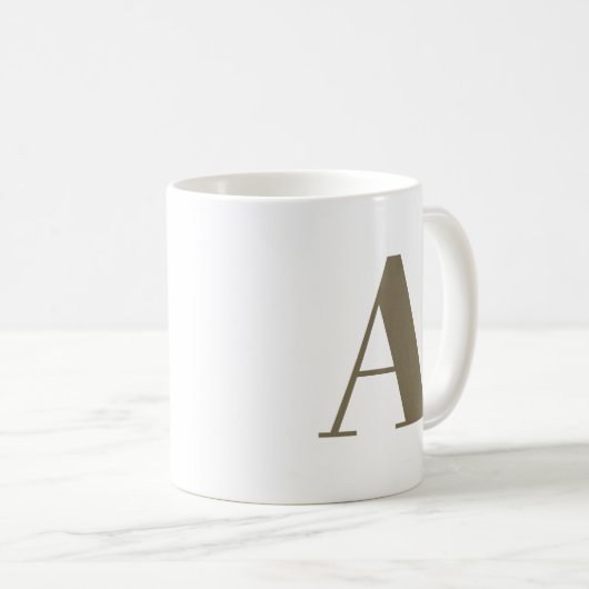 Personalisierte Typografie-Tasse mit Initial Kaffeetasse (VorderseiteRechts)