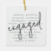 Personalisierte Typografie Verlobt Keramikornament (Vorderseite)