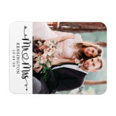 Personalisierte Typografie Wedding Foto Magnet (Horizontal)