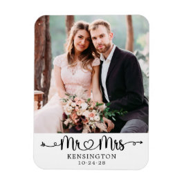 Personalisierte Typografie Wedding Foto Magnet